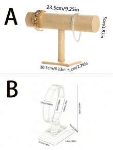 1个天鹅绒T字形手镯展示架 - 桌面珠宝收纳架，适用于零售和家居使用，是理想的母亲节礼物，无需用电，塑料底座，可用于展示项链、手镯和手表，奢华天鹅绒表面，专为女性设计，多功能桌面收纳架，非电力设计，非常适合节日展示、圣诞节和情人节礼物，以及房间装饰。 - 彩色 - 查看 9
