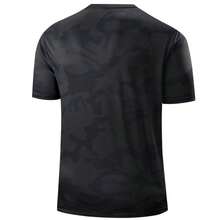 Camouflage Summer T-Shirt For Men, Black & Gray Camo Design, Versatile Daily Wear Short Sleeve Sports - Black - View 4