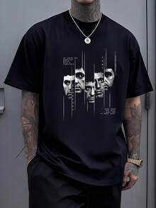 Figura inspirada en un personaje fuerte que simboliza ambición poder y lucha por los sueños reflejando determinación y confianza moderna camiseta de hombre cómoda con tejido suave ideal para uso diario y ocasiones casuales - Negro - Ver 8