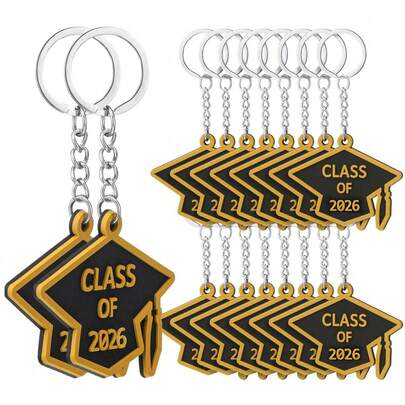 10/20pcs 2026 Graduate Rubber Keychain, Ideal Decoration For Graduation Ceremony And Party, Perfect Gift For Memorable Moment