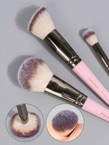MAANGE Juego de 4 brochas profesionales para maquillaje facial con estuche de cartón: brocha triangular para corrector, brocha para base, brocha para polvos de doble punta, brocha para rubor, brocha para contorno, brocha para sombra de ojos, herramientas de maquillaje con fibra suave para facilitar su transporte, brocha para viajes, regalo para mujeres y niñas. - Rosa - Ver 5