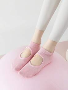 4双装女士夏季透气网眼瑜伽袜，硅胶防滑袜，普拉提踝袜，运动船袜 - 彩色 - 查看 6