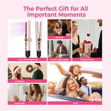 UKLISS 2-In-1 Multi-Functional Styling Tool | 200M Negative Ion High-Speed Airflow & Fast Heating | 3 Temperature Settings + Cold/Hot Mode LCD Display | Auto Shut-Off & Overheat Protection Suitable For Dry, Straight, Natural Curly, Tight Waves, Fluffy Bangs, Anti-Static, Smooth Effect, Ideal Gift - Pink - View 8