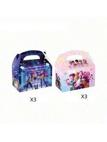 Set de 6 piezas/12 piezas de decoraciones y pequeños regalos con tema de música coreana popular para fiestas, cajas de silbato y accesorios de anime, estilos aleatorios, excelentes para amigos y familiares - Multicolor - Ver 5