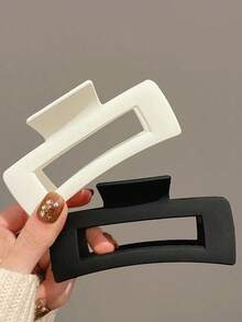 1 Pcs Random Women's High-End Large Size Square Light Plastic Hair Claw Clip, Fashionable Versatile Minimalist Style Elegant Hair Accessory For Daily Wear, Going Out, Showering, Washing Face, And Making Up Casual Summer Hair Clips Hair Jaw Clip Hair Clamps Hair Clutch Hair Catcher Clip Fall Winter Hair Accessories For Women For Vacation Outfits Woman - 多色 3 - 查看 3