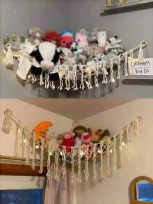 Stuffed Animal Storage Hammock Net,[US-Based Shipping]1PC-Ornament Hammock Macrame,Stuff Animal Storage Corner Hanging Net Holder,Mesh Hammock Fabric Ornament Organizer With Hooks,For Bedroom,Hanging Stuff Animal,Organizer Holder Large Size,Room Decor, Boho Love Valentine,Spirngtime Toy, Valentines Dolls,Thanksgiving Decorations, Dwarf, Goblin Storage Hammock Net, Home Decor, Room Decor,Ins Style Wall Decor Gifts Birthday Graduation,Cute Room Decor Aesthetic Bedroom,Women's Fall Clothing Winter Clothing Christmas Gift Fall Autumn Velvet Furry Party Fuzzy Plush Thanksgiving Festival Cyber Monday Holiday Knitted Winter Valentine' S Day Gift,Home Décor,Room Deciration,Makeup 0rginizer,Closet Shelving System,Storage Orangizer,Ganchos,Toy Storage,Desk Organzier,Stuffed Animal Storage,Toy Box Laundry Basket Room Deocr Organizador De Juguetes Storage Container Toy Organizer Organziers Storage Storage Bins Toy Chest Shelves Dresser Storage Cabinet Room Acesories Bedroom Toys Blanket Basket - 白色 - 查看 10