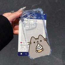 1pc1PcNew Model Fashionable Phone Case 17 Pro MaxShockproof Transparent Soft Back 16 15 14 13 12 11 Pro Max With Funny Pusheens Pattern PhoneSuitable For 17 AirSimple Cute Floral Character Pattern For Girls Holiday Giftphone Cases  Case  17 Case  17 Pro Case  17 Pro Max Case - 1pc - 查看 3