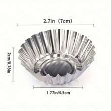 5/10/20/30/100/200pcs Reusable Aluminum Cupcake/Muffin/Pudding Baking Molds, Non-Stick, For Baking Cream Pudding, Silver, 7cm, Baking Tools, Cake/Tart Pans - Silver - View 11