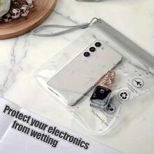 1/2/5pcs Airplane Liquid Zipper Bags, 20 X 20cm, 1L, TSA Approved, Carry-On Travel, Waterproof, With Handle, Transparent Black - Multicolor - View 6