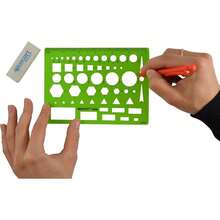 Westcott 816 All - Purpose Technical Drawing Template, Plastic Shape Template Green, 4.5 By 6 In - All Purpose - View 3