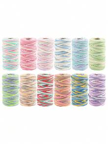 Hemp Cord Spool - Hemp String - Made With Love -Cord Thread For Jewelry Making, Macrame, Scrapbooking, DIY, & More - Variegated Rainbow - Color - View 5