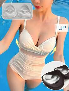 1/2对可重复使用双面粘性上托胸垫 - 适用于连衣裙、比基尼的粘性胸垫 - 彩色 - 查看 3