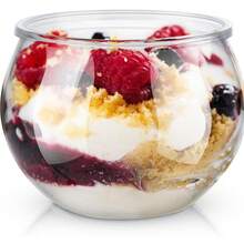 10/20/30/40pcs, 80ml Transparent Plastic Spherical Dessert Cups, Reusable Mini Pudding And Appetizer Bowls, Suitable For Birthday Parties, Weddings, Buffets And Catering Events - View 6