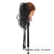 24 Inch Long Synthetic Curly Ponytail Hair Extension, Detachable Hair Clip/Elastic Band Accessory (No Glue), Adds Volume And Length For Short Hair - 彩色 - 查看 6