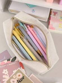 Custom Zipper Pencil Case, Personalized Name Letter, Double Layer Storage Bag, Student Teacher Birthday Gift, Large Capacity Stationery Organizer - Multicolor - View 6