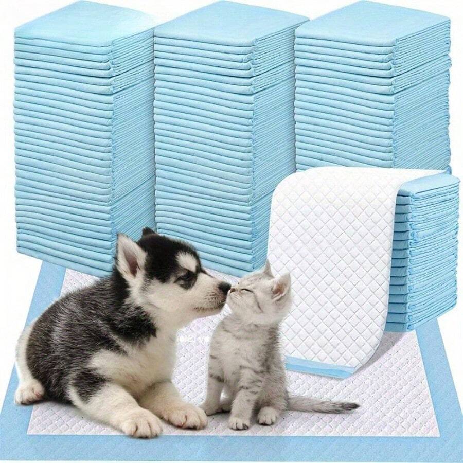 100Pcs Super Absorbent Pet Training Pads – Heavy-Duty Leakproof Odor Control Puppy Pads For Dogs, Cats, Rabbits & Hamsters – Durable Disposable Potty Training Pads For Housebreaking, PetSafe Users - 33*45 - View 1