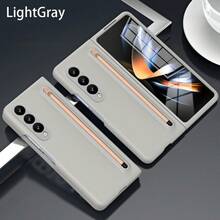 Galaxy ZFold3/ZFold4/ZFold5/ZFold6/ZFold7 Phone Case With Stylus Pen, Matte Texture Material Protective Cover, Minimalist Elegant Design, Integrated Pen Slot, Fashion Versatile Case - Multicolor - View 32