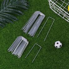 5/10/20PCS U-Type Heavy Duty Galvanized Pins With Gaskets Landscape Staples Garden Stakes Spike Fence Stakes Turf Staple Tent Securing Pegs - Multicolor - View 6