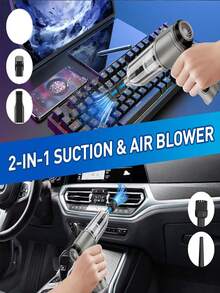 Aspiradora inalámbrica de mano 3 en 1 para coche con succión potente, mini aspiradora con batería recargable de 2400mAh, aspiradora portátil para escritorio, hogar y oficina, limpieza de polvo, aspiradora portátil para coche, sofá, pelo de mascotas - 107 - Ver 4