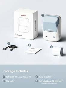Niimbot B1 便携式热敏标签打印机，迷你口袋打印机，移动蓝牙口袋标签价格标签机 - 彩色 - 查看 8