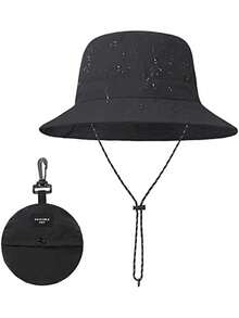 1Pc Unisex Foldable Outdoor Bucket Hat, Waterproof Quick-Drying Bucket Hat, Summer Breathable Outdoor Hat Is Suitable Fishing, Mountaineering, Hiking, Traveling, Camping, Vacation Graduation - Khaki - View 10