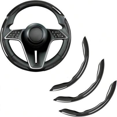 Carbon Fiber Steering Wheel Cover, Auto Accessories, Anti-Slip & Durable Steering Wheel Protector, Universal For Cars, Trucks, MPVs, SUVs