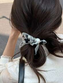 1个波点网纱发圈，适合女性日常通勤、休闲外出、聚会、度假及各种场合佩戴。 - 彩色 - 查看 5