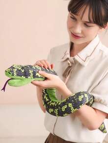 长蛇手偶，逼真毛绒蛇偶，嘴巴可动，柔软蟒蛇毛绒抱枕，男女皆宜礼物 - 彩色 - 查看 6