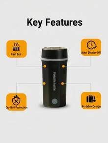 OCTAVO 500ml Hervidor eléctrico de viaje, hervidor de agua mini portátil, taza térmica, ebullición rápida con apagado automático y protección contra ebullición en seco, ideal para viajes, oficina, hotel, adecuado como regalo de San Valentín, cumpleaños, Navidad, Día de la Madre - Ver 4