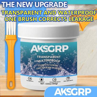 Sellador transparente y resistente al agua, no es necesario dañar los azulejos, adecuado para baño, balcón, techo, pared exterior y alféizar de ventana, revestimiento impermeable, material impermeable y a prueba de fugas para el hogar