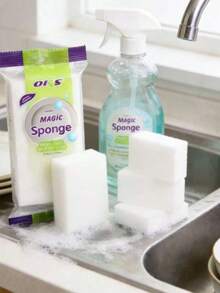 OKS 3Pcs White Magic Sponge Erasers - Multi-Purpose Kitchen Cleaning Pads For Tough Stains - Magical Sponge - View 3