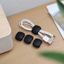5pcs Multi-Color Cable Organizer Clips - Soft Color & Black Durable Plastic Cable Holders, Compatible With Type-C/Lightning/Micro-A Cables For Earphones, Chargers, Tablets, Smartphones, Laptops (Pink, Yellow, White, Gray) - Cable Management Clip - View 5