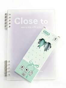 Cuaderno de hojas sueltas con tapa blanda A5 con bolígrafo retráctil morado y verde - Multicolor - Ver 11