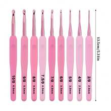 1 Set Crochet Hook Kit, 8 Sizes 2.5-6mm High Quality Pink Crochet Hooks Set With Pink Faux Leather Storage Pouch, Embroidery Bag, Complete Basic Crochet Kit, DIY Knitting And Sweater Making Craft Beginner Set, Yarn Storage, Perfect Mother's Day Gift For Mom And Grandma - C-Multicolor Set - View 6