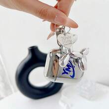 Balloon Dog Earphone Case, YM Letter Print Earphone Cover, Electroplated Glossy Anti-Slip Earphone Protective Case, Suitable For AirPods 1/2/3/4/Pro - Silver - View 9