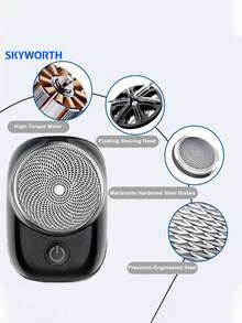 SKYWORTH USB Mini Electric Shaver, Portable Powerful Storm Razor For Men Women, USB C Rechargeable, IPX7 Waterproof Wet & Dry Use, Pocket Size Lightweight Razor For Travel Office Business Trip - Multicolor - View 11
