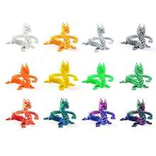 1pc 3D Printed Movable High-Precision Chinese Dragon Model, Creative Dragon Figurine/Toy, Recommended Gift (Note: Due To 3D Printing, The Color May Differ From The Actual Product, Please Refer To The Physical Item) - Multicolor - View 1