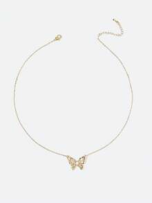 Dây chuyền vàng này được đính những viên kim cương nhỏ, tạo nên vẻ sang trọng. Nó hoàn hảo để đeo hàng ngày và là một món quà tuyệt vời cho những dịp đặc biệt. - Mặt dây chuyền hình bướm - Xem 5