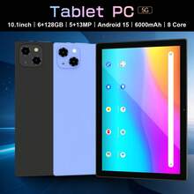 Qetupa Máy tính bảng Android 15 10.1 inch, mẫu flagship mới năm 2026 A19, bộ xử lý MTK8788 Octa-Core 2.0GHz, RAM 6GB + ROM 128GB (hỗ trợ mở rộng thẻ SD lên đến 1TB), camera trước 5MP + camera sau 13MP, màn hình cảm ứng IPS HD 1280*800, pin 6000mAh, Bluetooth 5.2, GPS, Wi-Fi 6 802.11ax, cổng sạc Type-C. - màu đen - Xem 2