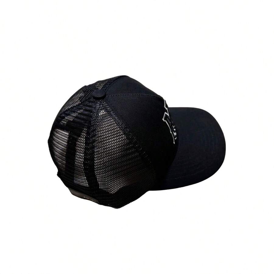 Adjustable Unisex Baseball Cap - Cool Hip Hop Trucker Hat, Sun-Shading Open Top Hat, Streetwear Outdoor Cap, Urban Fashion Hat - Black - View 1