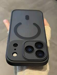 1个奢华简约商务磨砂透明触感手机壳，适用于 17 Air 16 15 14 13 12 11 Pro Max Plus，柔软TPU后盖 - 黑色 - 查看 2