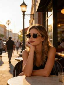 2 Pairs European And American Popular Metal Frame Oval Diamond Retro Bohemian Style Fashion Glasses, Suitable For Men And Women For Daily Use And Summer Travel Beach Wear - Diamond-shaped Golden Tea + Round Golden Gray - View 4