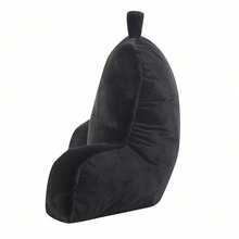 Faux Fur Plush Backrest Pillow, Black - Black - View 3