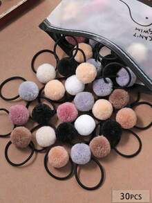 8/15/20 pièces Élastiques à cheveux boules floues, Bandes élastiques à cheveux boules en peluche marron et colorées, Accessoires mignons de dessin animé pour les cheveux pour usage quotidien, extérieur, performance, fête, Porte-queue de cheval de couleur aléatoire, Élastiques à cheveux, Corde à cheveux, Été, Vacances, Voyage - Multicolore - Voir 7