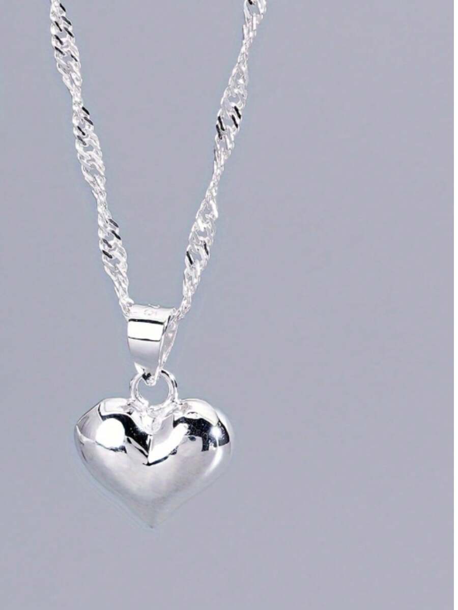 1pc 2026 New Arrival Heart Pendant Necklace, Fashionable Minimalist Versatile Daily Wear, Suitable For Ramadan, Wedding Gift - Heart Necklace - View 1
