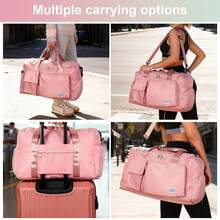 Sac de sport en tissu Oxford, sac bandoulière pour femme, sac à main grande capacité, sac de voyage pour courts séjours - Parme - Voir 6