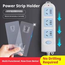 1个、5个、10个装，自粘式紧固件扣，重型无缝挂钩，免钻孔壁挂式插座和电源条收纳架 - 6*14橫排子母扣 - 查看 4