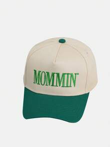 1pc Women's Casual Street Cute Retro Polyester Embroidered Baseball Cap, Spring/Summer - A - View 5