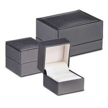 Allure - Joyero de piel - Elegante caja de regalo con interior de piel - Colección opulenta - Caja de pulsera - Charcol/Gris - Gris antracita - Ver 4