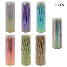 100支110毫米（4.33英寸）锥形天然未漂白棕色工艺纸 - 含50支卷纸棒 - 适用于DIY、节日礼品包装、工艺材料、折纸锥 - 粉色 - 查看 5